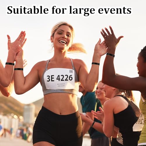 Image of Henoyso 300 Pcs Black Plastic Wristbands for Events Vinyl Waterproof Pool Wristbands Neon Color Plastic Bracelet for Party Events Arm Band Identification for Concerts Carnivals