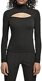 Urban Classics Damen Ladies Cut-Out Turtleneck Longsleeve T-Shirt, Black, S