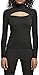 Urban Classics Damen Ladies Cut-Out Turtleneck Longsleeve T-Shirt, Black, M