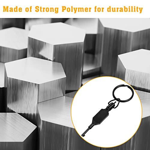Flat Knurled Swivel Key, Universal Standard Handcuff Key 4" Long with Detachable Keyring, Black3