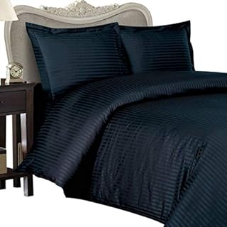 8PC Italian 1500TC Egyptian Cotton Goose Down Comforter Bed in a Bag - Sheet, Duvet Queen Navy St