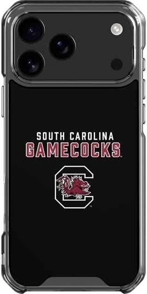 Skinit Clear Phone Case Compatible with iPhone 17 Pro Max - Officially Licensed University of South Carolina Gamecocks Logo Black Design