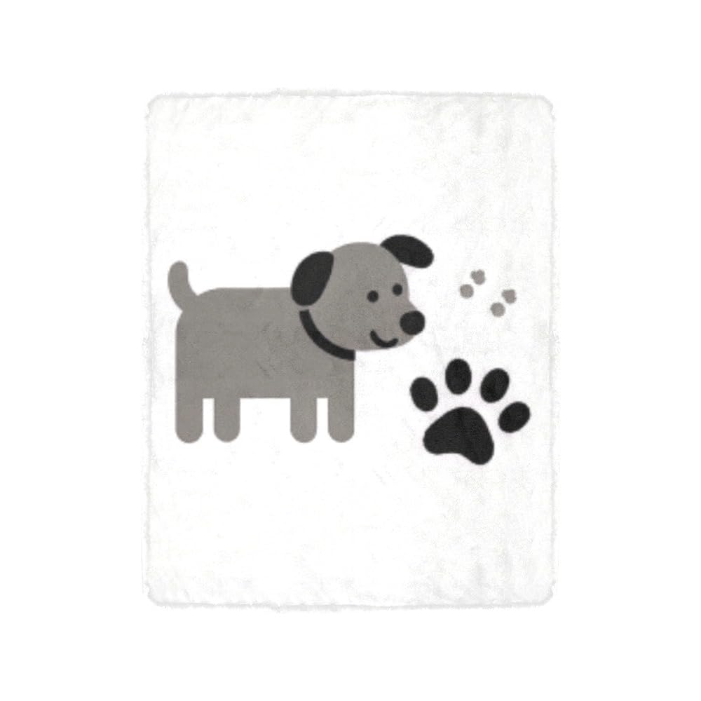 Jeté de canapé gris à pattes de chien pour soirées cocooning au salon