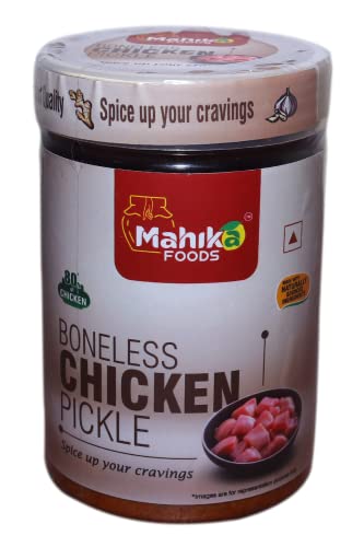 Image of MAHIKA FOODS Andhra Style Homemade Fresh Boneless Guntur Chicken Pickle, Murgh Achar Authentic Taste of Tradition, Spicy, with No Added Preservatives, 500G