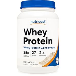 Nutricost Whey Protein Concentrate (Unflavored) 2LBS – Gluten Free & Non-GMO