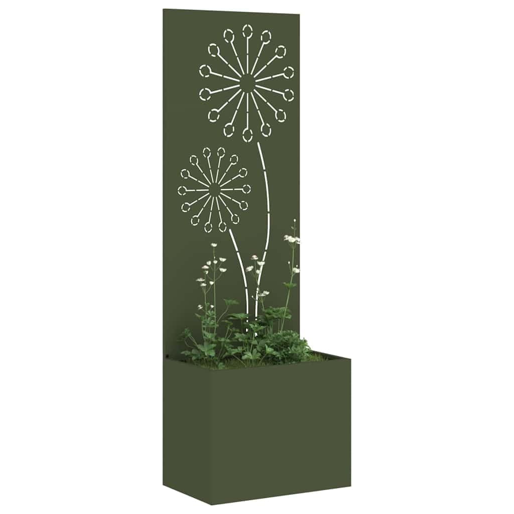 vidaXL Garden Privacy Screen Fretwork Olive Green 50 x 32 x 150 cm, Decorative Inlays, Modern Garden and Terrace Screen, Privacy Divider, Outdoor Landscape Panel, Ornamental Partition and Decor