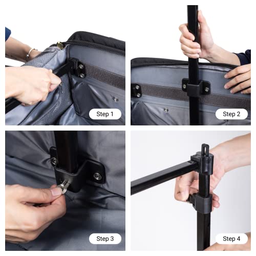 Professional Garment Duffel Bag for Dancer, 28 Inch Dance Bag with Garment Rack and Wheels for Competition, Foldable, Water Resistant Premium Exterior Nylon Fabric