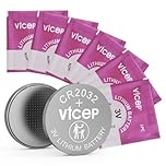 ViCep 6-Pack CR2032 Batteries CR 2032 Lithium 3V Coin Battery Compatible with Car Key Fob, Kitchen Scales, Watches, Calculators, LED Lights & More, Individual Wrapped