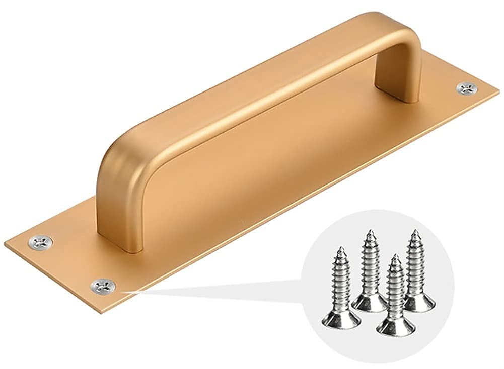Klamki do drzwi przesuwnych typu barn door, Aluminiowe klamki do drzwi przesuwnych montowane bocznie szopy i szafki w wielokolorowym opakowaniu(Bright Silver,1 Piece)