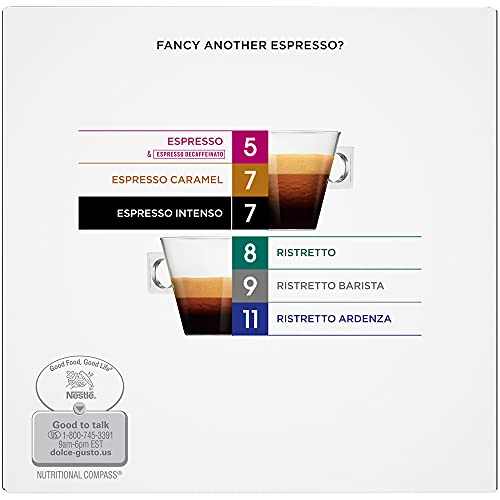 Nescafe Dolce Gusto Coffee Pods, Espresso Intenso, 16 Capsules (Pack of 3)