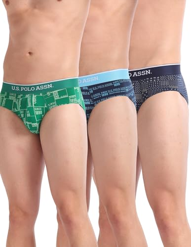 Image of U.S. Polo ASSN. Mens OEB01 Abrasion Free Printed Underwear Briefs - Pack of 3