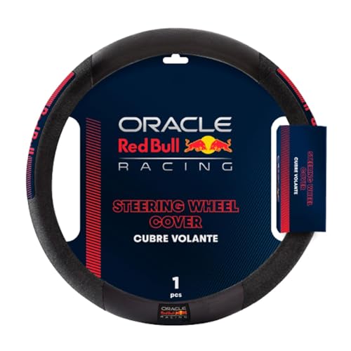 ROLMOVIL Funda Volante Red Bull Racing – Universal 37-38 cm – Cuero Microfibra Antideslizante y Duradero – Protector de Volante Deportivo para Mejor Agarre, Estilo y Confort al Conducir