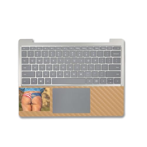 Image of MightySkins Carbon Fiber Skin Compatible with Microsoft Surface Laptop Go 3 (2023) Full Wrap Kit - Sandy Cheeks | Protective, Durable Textured Carbon Fiber Finish | Made in The USA