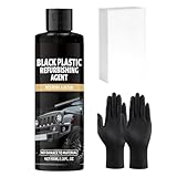 Rivitalizzante Plastiche Nere Auto - Detergente Per Detailing Da 100 Ml | Eliminatore Di Ossidazione Con Guanti E Spugna,Per Ripristino Brillantezza E Detailing Parti Nere Interni E Cruscotto