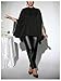 BEAUDRM Women's Plus Size Pearl Shirts Glitter Cloak Sleeve Mock Neck Poncho Going Out Date Night Top Party Club Outfit Black Large Plus