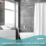 BigFoot Shower Curtain Liner - 72 x 72 Heavy Duty PEVA Shower Liner with Rustproof Metal Grommet and 3 Magnetic Weights - Non-Toxic, Odour Free and Compatible with Standard Showers, Clear