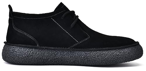 JIONS Mens Ankle Desert Chukka Boots Lace Up Suede Leather Shoes Round Toe Platform Deck Boots2