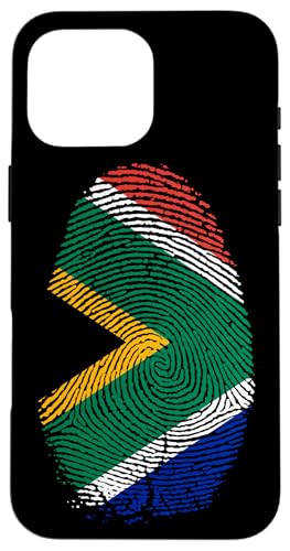 South Africa Flag Fingerprint DNA Gift South Africans Case for iPhone 16 Pro Max