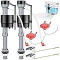 Houpeoro Universal Toilet Flusher Replacement Kit, Fill Valve, 2-Inch Flapper, Toilet Handle Lever, Adjustable, Quiet, Easy to Install, Complete Toilet Parts Inside Tank Kit (Red, 2-Pack)