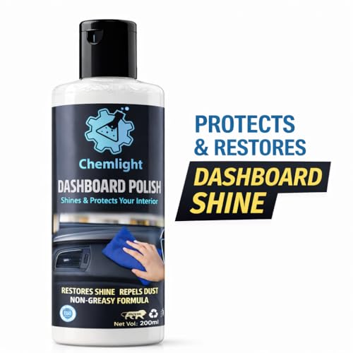 Image of Chemlight Dashboard Polish 200 ml for Car Interior | Shine-Enhancing for Plastic & Vinyl Surfaces | Dust-Resistant Layer for Neat & Clean Look | Easy Wipe Use for Console & Panels | Smooth Finish