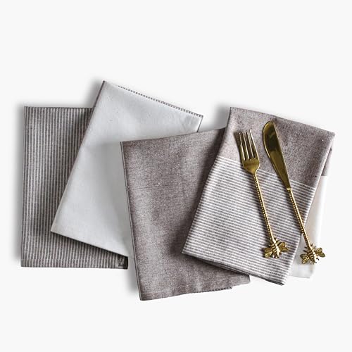 Ramanta Home Cloth Napkins Set of 4 18x18 Inches -Nut Brown