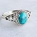 Turquoise Rings for Women Handmade Statement Ring Vintage Boho Rings Ethnic Natural Stone Minimalist Western Jewelry Gifts