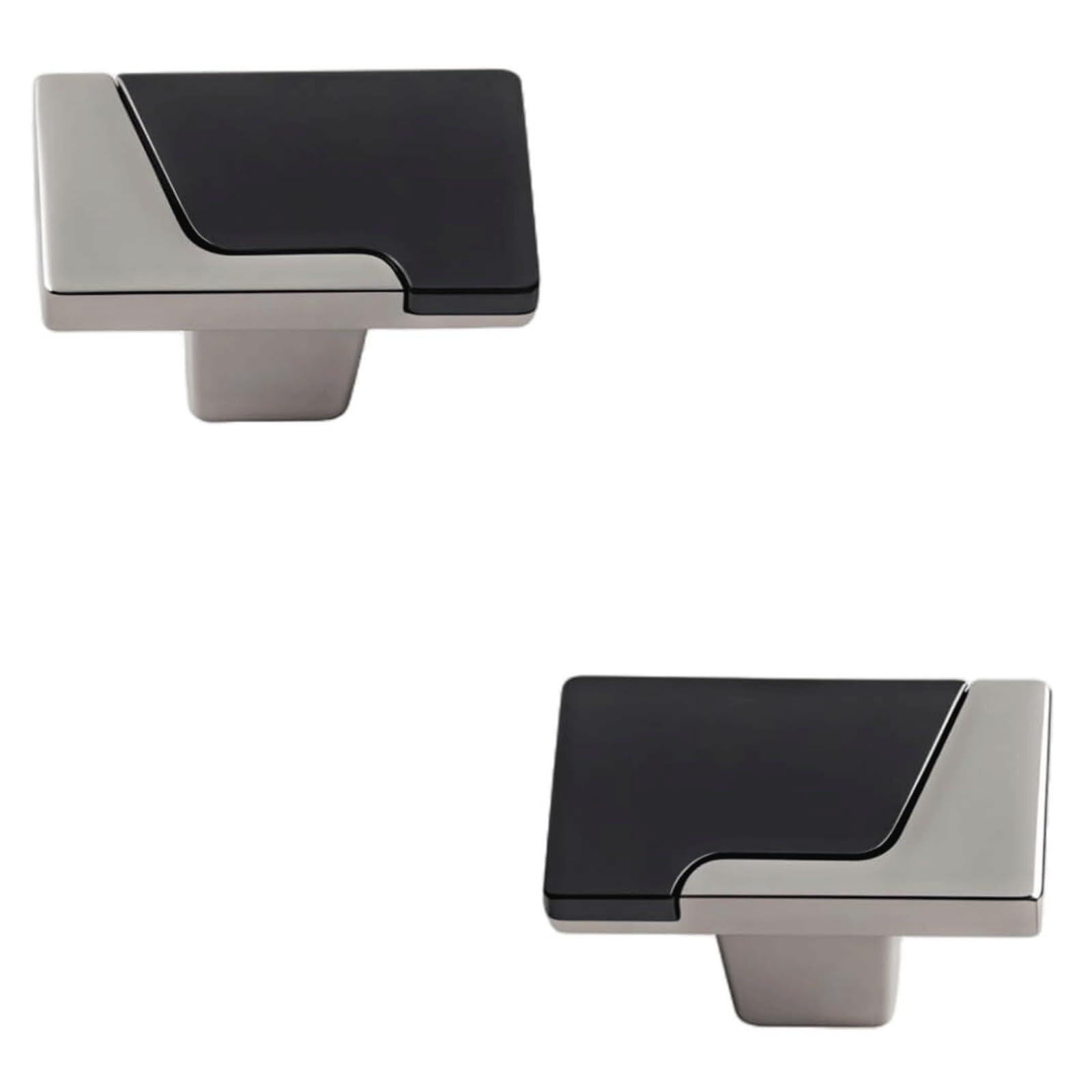 LCANALLYMS Kitchen Cabinet Handles, 2 Pack Cabinet Handles Modern Zinc Alloy Dresser Knobs Drawer Pulls for Cupboard Closet Bathroom Kitchen Hardware(Black,Single Hole)
