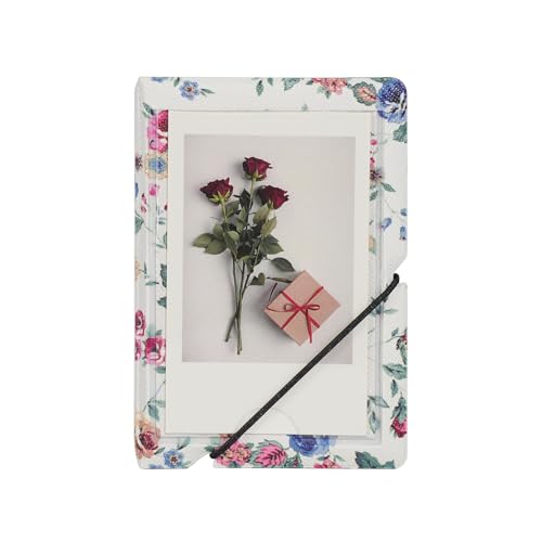 Mini 2x3 Small Polaroid Photo Album Book For 3 Inch Fujifilm Instax Mini 12 11 9 99 8 7+ 40 EVO Camera Film, HP Sprocket, K-pop Photocards. (Abstract Roses, 1 Pack)