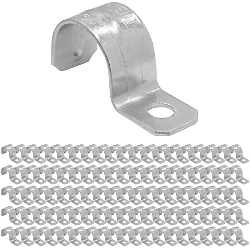 Maxxima 3/4 Zoll Elektrische Metallrohr (EMT) Push-On 1-Loch Rohrbänder für Rohrinstallation, verzinkter Stahl (100 Stück) Cover