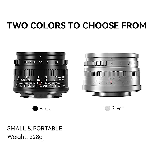 Image of 7artisans 35mm F1.4 Mark II APS-C Manual Focus Fixed Lens Large Aperture for Sony E Mount Mirrorless Cameras A6500 A6300 A6100 A6000 A5100 A5000 A9 NEX 3 NEX 3N NEX 5 NEX 5T 5R NEX 6 7