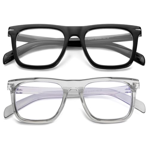 Image of JOVAKIT Square Frame Glasses for Women Men Non-prescription Clear Lens Eyeglasses Anti-Blue Light Lens Eyewear