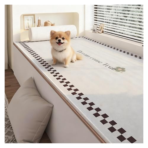 Tyzlup Cojín para Ventanal Cojín de Terciopelo para Asiento Ventana, Resistente a arañazos Gato, Antideslizante, Acolchado, Lavable, para Muebles Interior(P3,160cmx80cm (63inx32in))