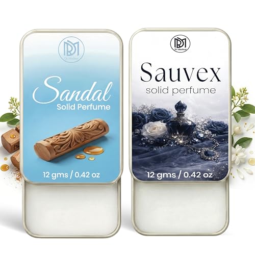 Image of Dr.Mashur Solid Perfume |sandal&Sauvex Alcohol Free Wax Perfume Balm, Long Lasting | Pocket Tin 12g, Pack Of 2| Non Greasy Smooth Glide, Travel Friendly Men And Women