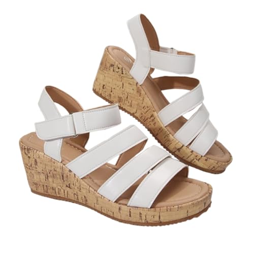 Womens Summer Toe Open Sandals Wedge, Outdoor Adjustable Open Toe Strappy Non-slip Breathable Platform Wedge Sandals, for All Kinds of Clothes Such Jeans, Casual Pants, Long Skirts