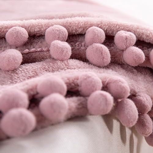 Couverture polaire douce à pompons pour vos soirées télé en hiver - 5