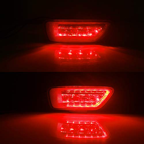 Turningmax Complete Led Red Lens Rear Bumper Reflectors Fog Brake Tail Lights Lamps Kit For 2011-Up Jeep Grand Cherokee Wk2, Compass And Dodge Journey #TOP4