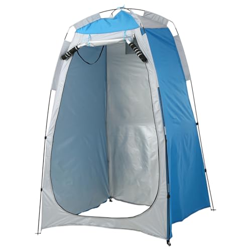 Cocoarm Portable Shower Tent Shower Toilet Tent Portable Shower Toilet Changing Tent Camping Shelter Tent with Zipped Window and Large Door (Blue & Grey)
