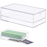Afarnook Empty Acrylic Mahjong Case Mahjong Storage Box for American Tiles and Mahjongs Cards Transparent Display Box for Mahjongs Tiles Accessories Supplies (Small,2 Compartment)