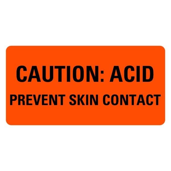 LabelValue Caution Acid Prevent Skin Contact Medical Labels LV-MQC2