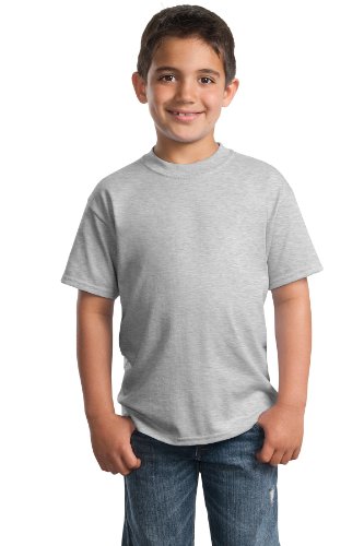 Port & Company Child's Youth 50/50 Cotton/Poly T-Shirt, XS, Ash