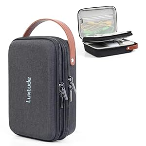 Luxtude Cable Organizer Bag, Electronic Organiser Travel Case, Double Layer Tech Organiser, Hard Tech Bag for Cable/Charger/Mouse/Cash/Card