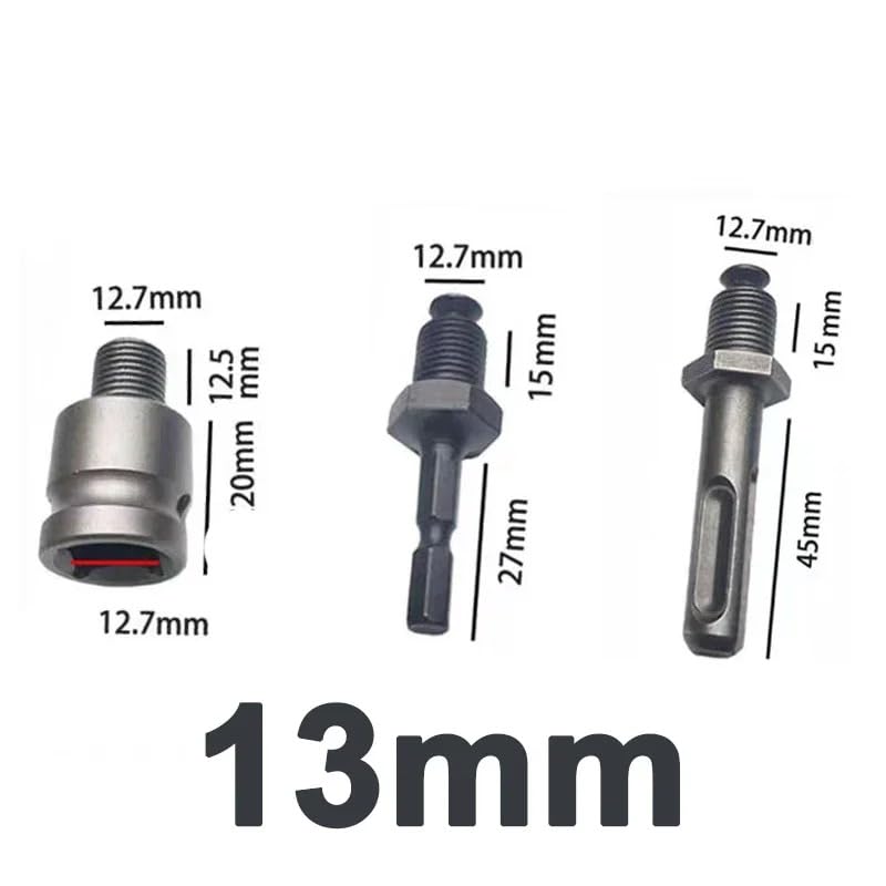 1 Pieza 1,5-13 mm Convertidor 1/2 20UNF Llave Taladro Adaptador Roscado Hexagonal SDS1/2 Llave de Impacto Cuadrada Varilla de Conexión Hexagonal(Hex Adaptor (3PCS))