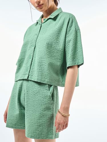 Image of Bewakoof Women's Cotton Solid Loose Fit Co-Ordinates Clothing Set