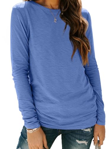Image of AUTOMET Women's Long Sleeve Crewneck Shirts Casual Basic Tops