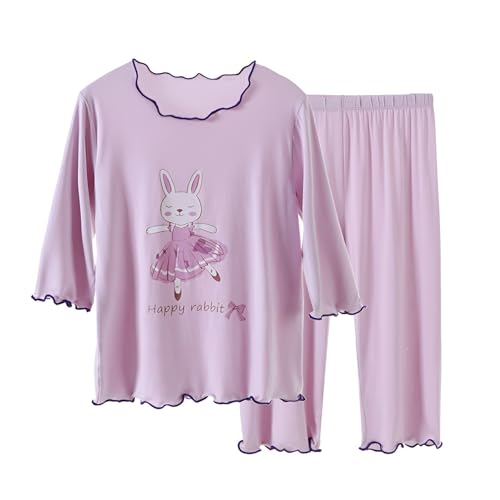 Kids Girls Thin 𝐏ajamas Sets 2pc Cute Bunny Graphic Summer Soft 𝐏𝐉 Outfits Toddler F𝐚mily Sl𝐞epwear Loungewear