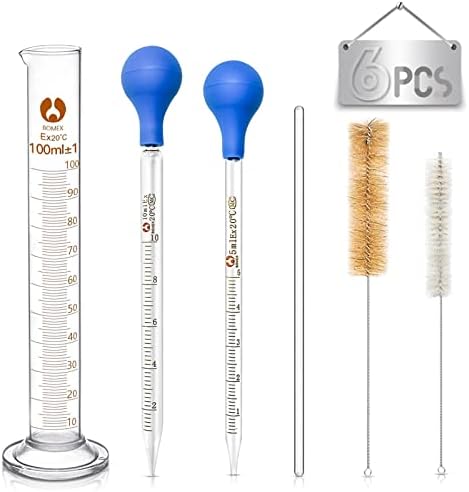 Set Pipette Vetro Graduate - 2 Contagocce 5ml/10ml + Cilindro 100ml Per Laboratorio