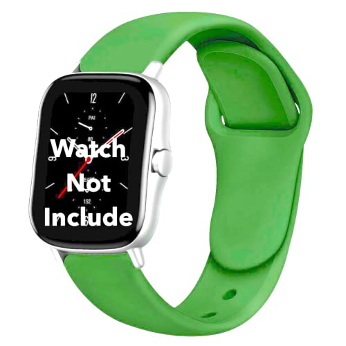 Image of YODI Soft Silicone Classic Strap Bands for Fire-Boltt Phoenix BSW049 Smart Watch Quick Release Pin for Men, Women and Kids Medium Size (Parrot Green)