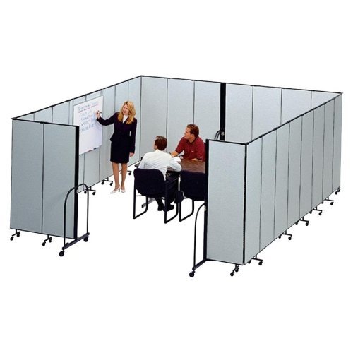 Portable Room Partition Divider, 72"H x 289"W, Gray