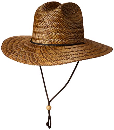 Brooklyn Surf Men's Straw Sun Classic Beach Hat Raffia Wide Brim, Brown, One Size