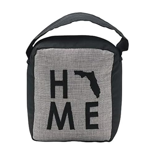 Elements Florida Home Sentiment Fabric Door Stopper, Gray and Black